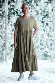 Brun/Beige Draperad Klänning Amelie Brown/Beige