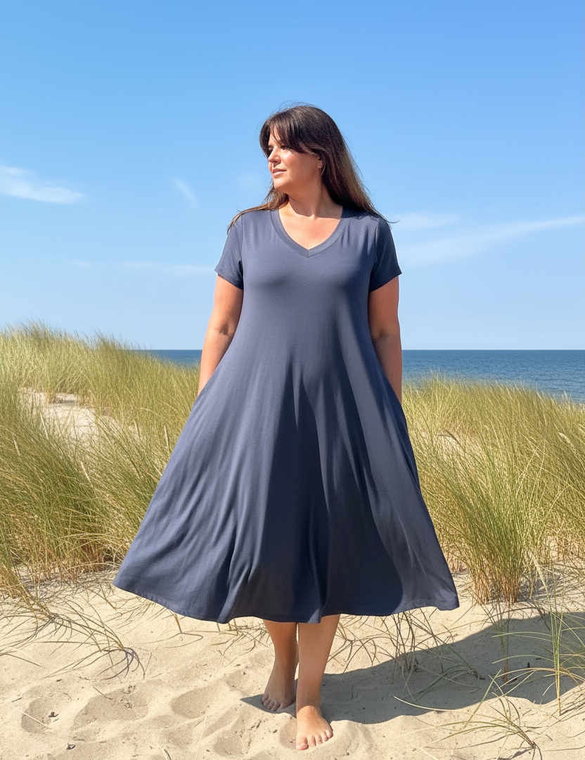 Ballerina V-Neck Duffy Blue – strand