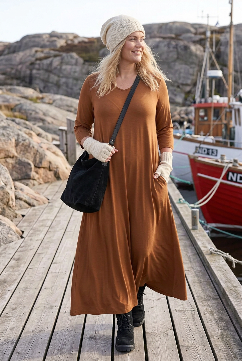 Bild 2 med gräddvit mössa och svarta mockakängor