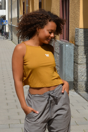 Senapsgul Topp Crop Top Mustard