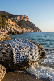 Draperad över klippor