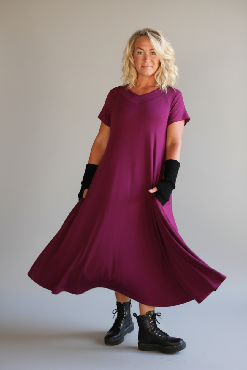 Lila Klänning Ballerina V-Neck Original Limited  Caspium Plum
