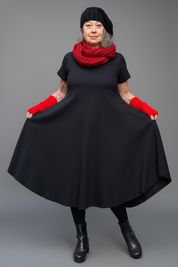 Svart Ribbad Klänning Ballerina Black