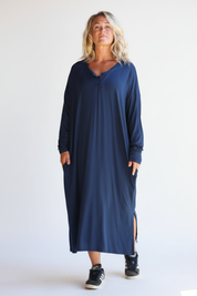Blå Klänning Linn Insignia Blue