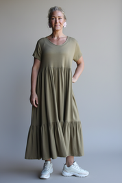 Brun/Beige Draperad Klänning Amelie Brown/Beige