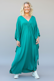 Grön Kaftan Klänning Aylin Lenolium