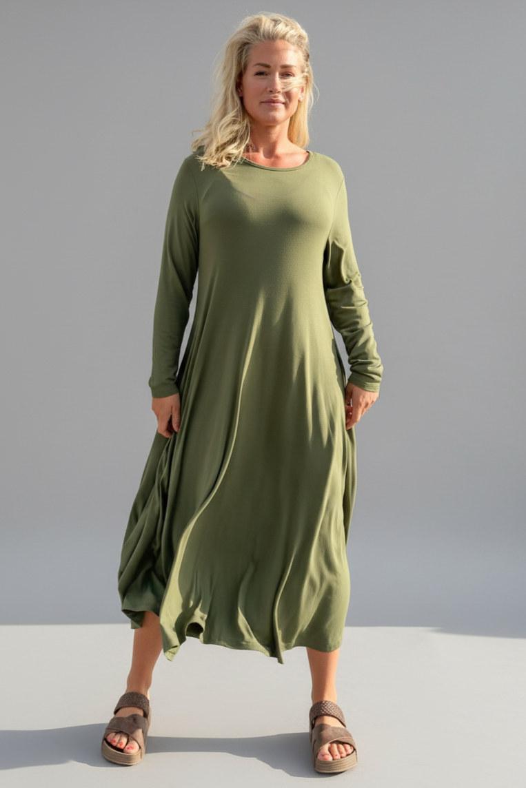 Grön Klänning Ballerina Longsleeve Limited Warm Green