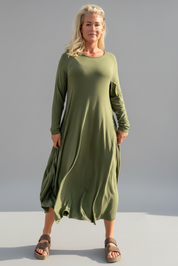 Grön Klänning Ballerina Longsleeve Limited Warm Green
