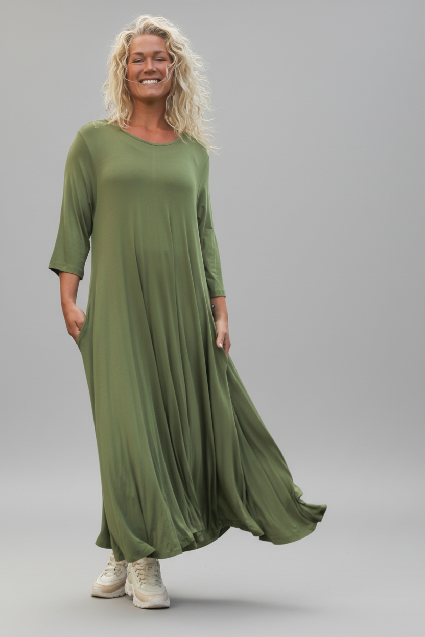 Grön Klänning Ballerina V-Neck Long Green