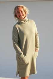 Lysegrå/grøn sweaterkjole Polo Løs Lysegrågrøn