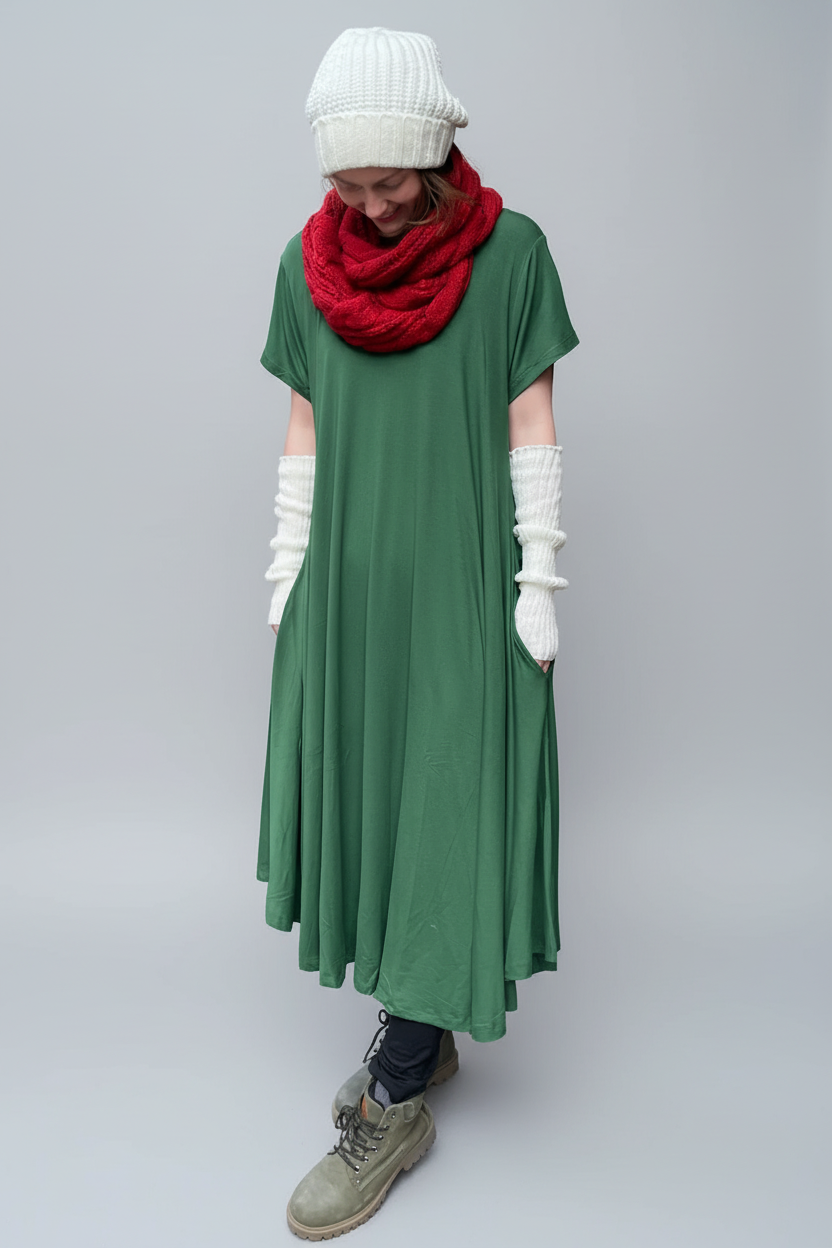 Mörkgrön Klänning Ballerina Original Dark Green