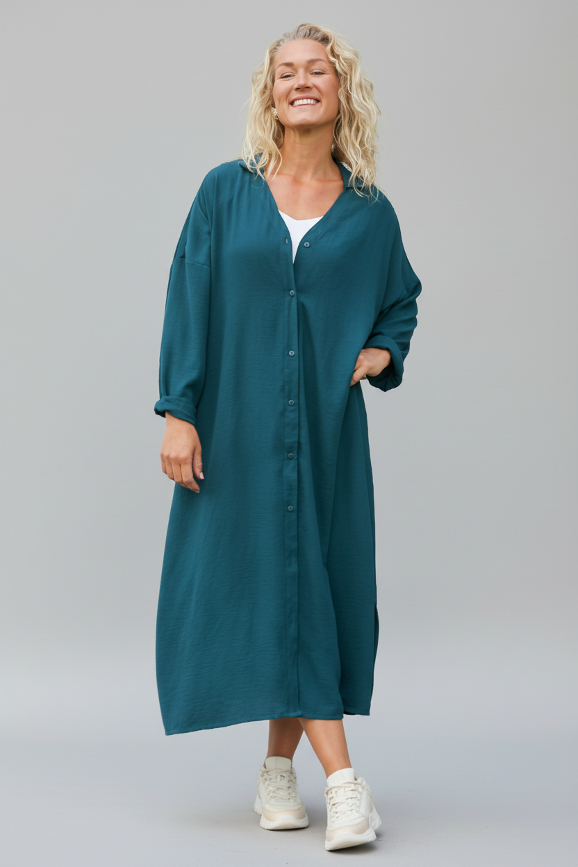 Mörkgrön Klänning Sahara Longsleeve Dark Green