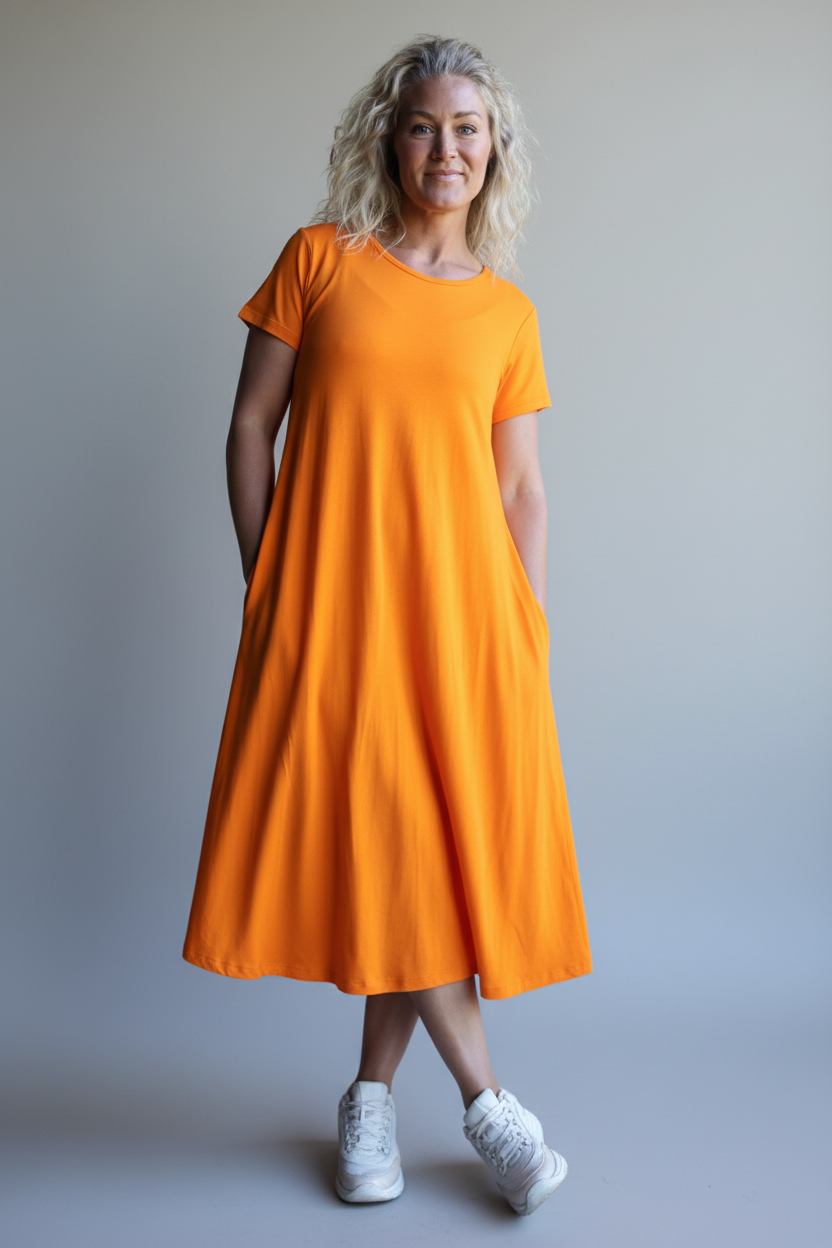 Orange Klänning Ballerina Original Orange