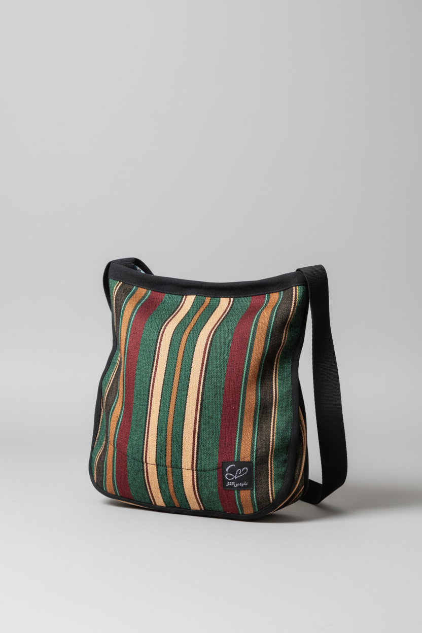 Grün gestreifte Tasche Hamra Rot &amp; Grün Streifen