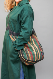 Grün gestreifte Tasche Hamra Rot &amp; Grün Streifen