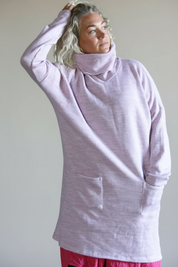 Pink Sweater Dress Polo Løs Pink