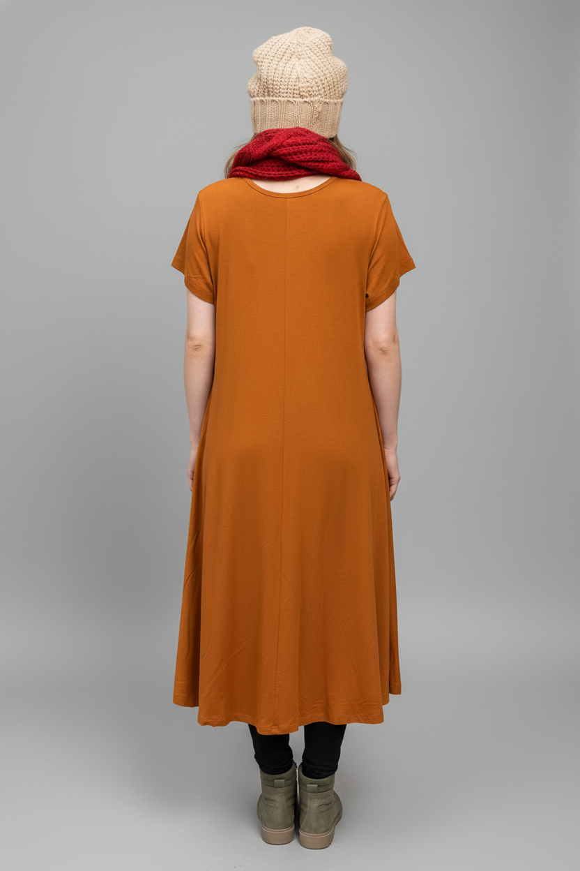 Rostfärgad Klänning Ballerina Original Rust