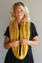 Senapsgul Stickad Halsduk Sigrid Mustard