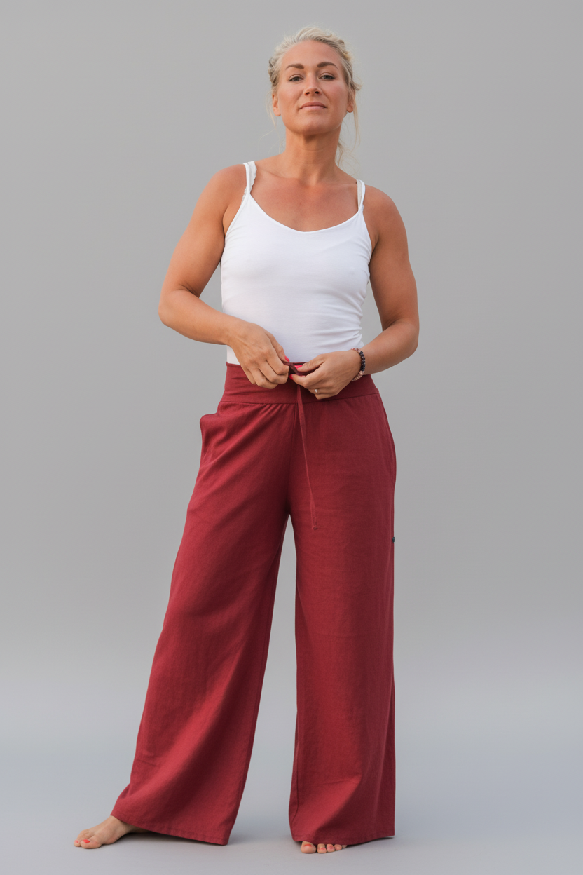 Vinröd Byxa Lahina Cotton Maroon