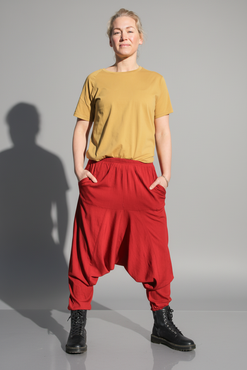 Vinröd Haremsbyxa Yogi Maroon