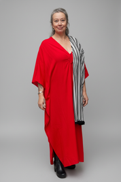 Röd Kaftan Klänning Aylin Red