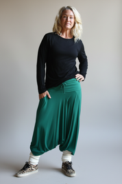 Grön Haremsbyxa Yoga Basic Original Warm Green