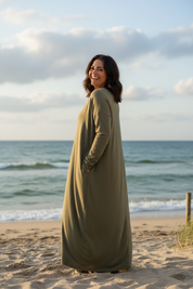 Från sidan, tittar över axeln