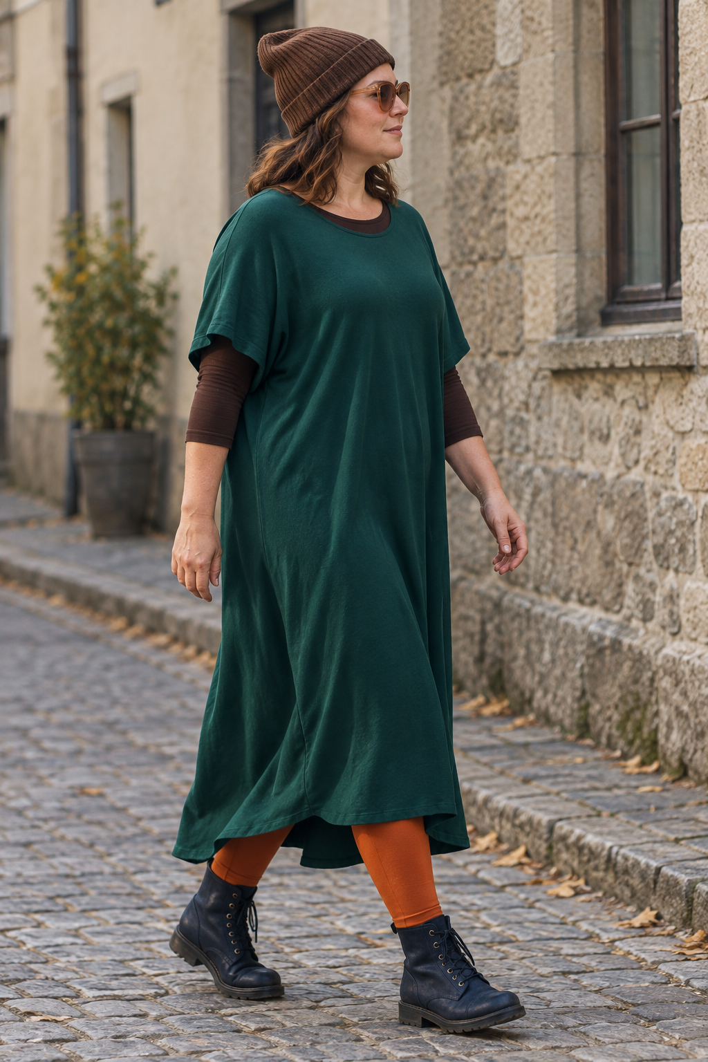 Grön Ballerina på sidogata