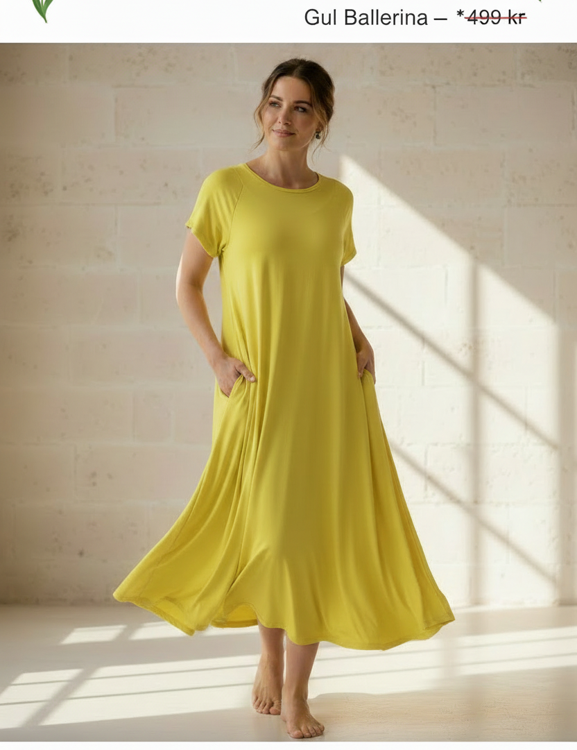 Gul Ballerina med text