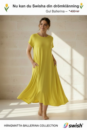 Gul Ballerina med text