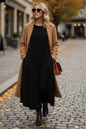 Höstlook med cognacsväska