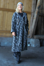 Grijze patroon hoodie jurk Kokomo zwart grijs