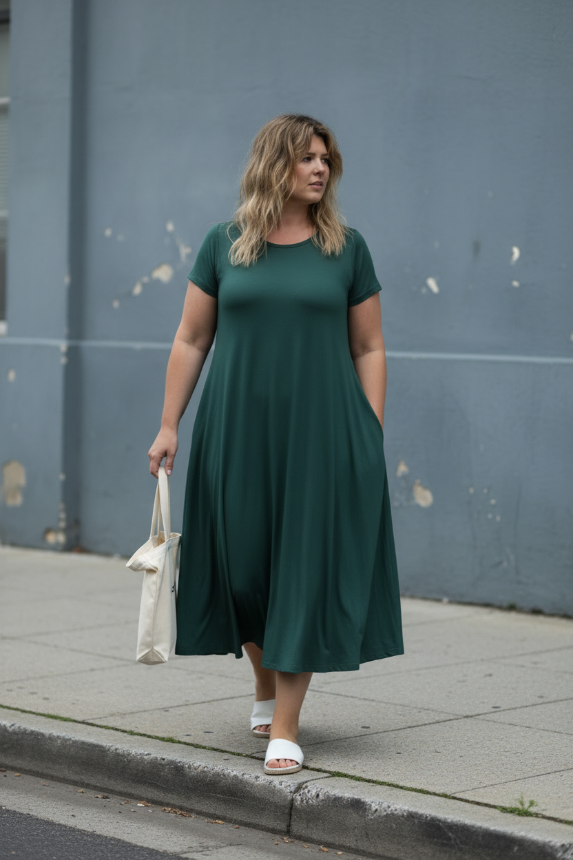 Kallgrön Ballerina i vardaglig rörelse