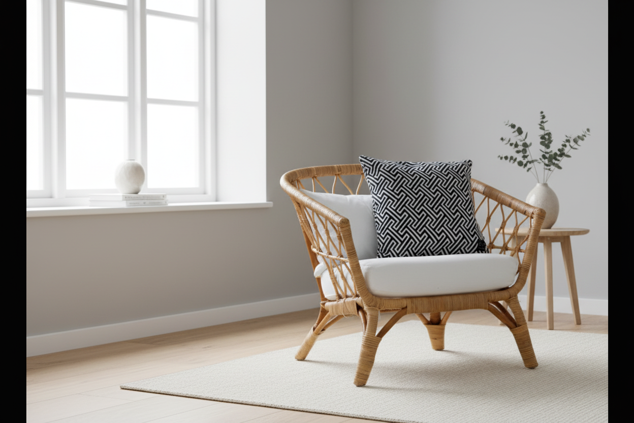 Kudde i rotting fåtölj