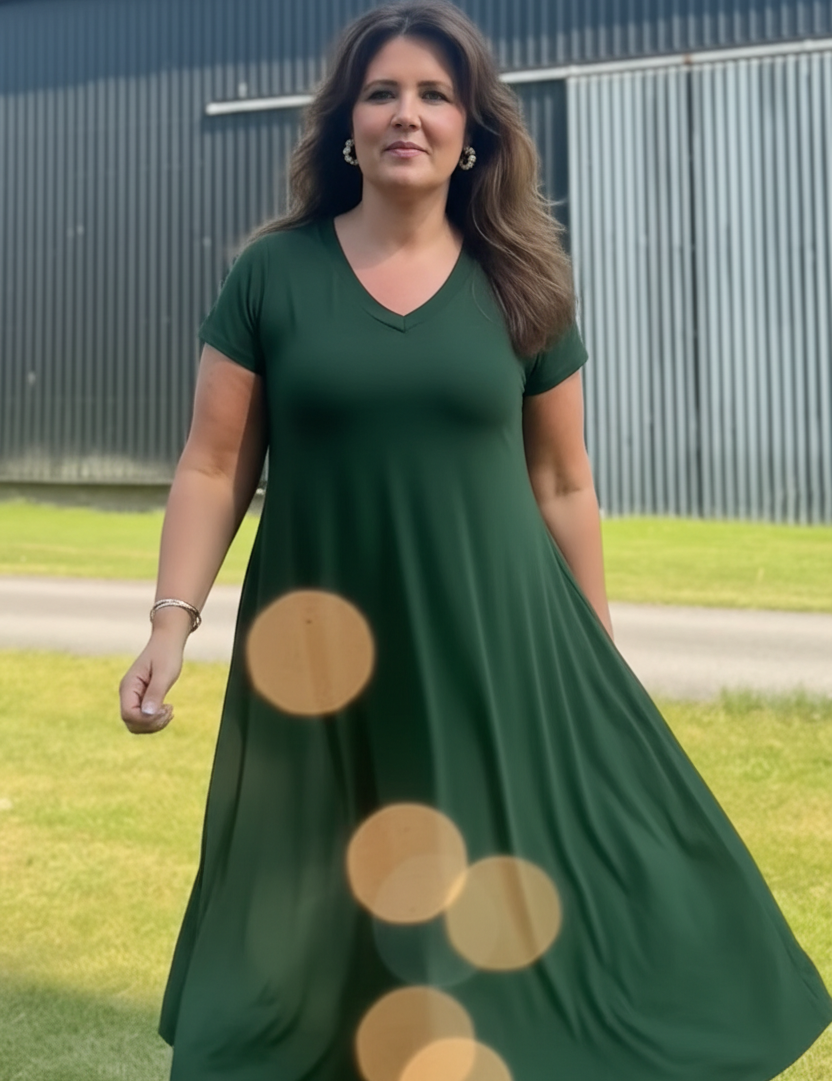 Mörkgrön V-Neck 5