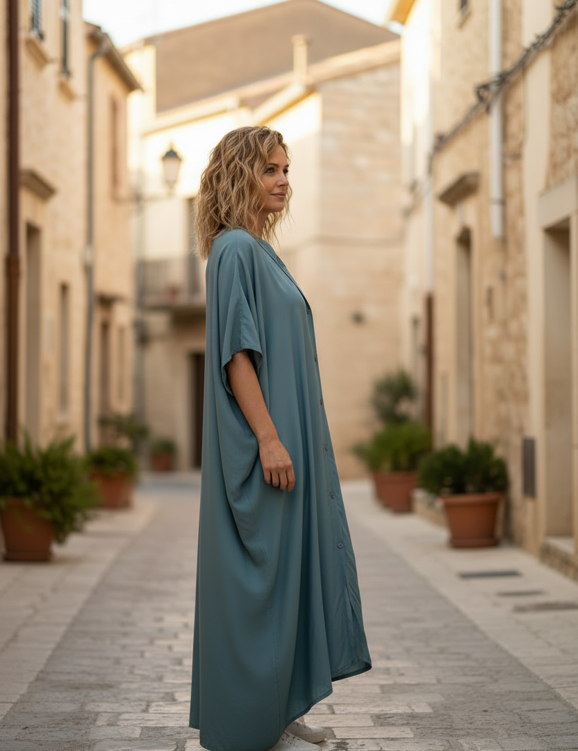 Medium turkos-grå från sidan