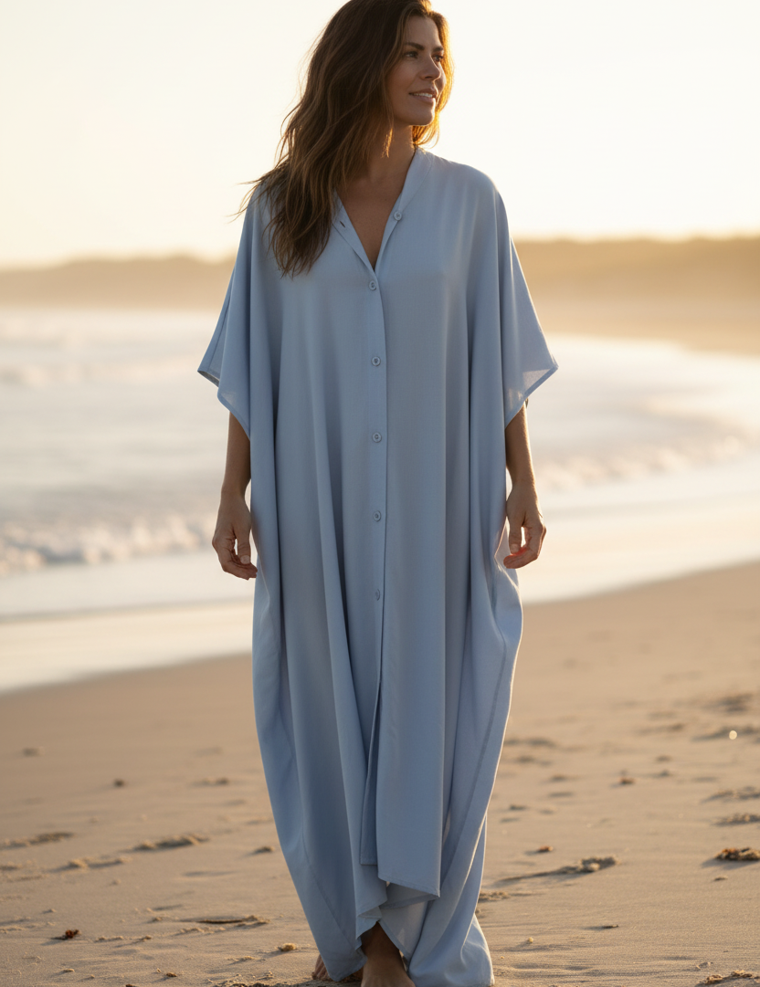 Mjuk på stranden i eftermiddagssol