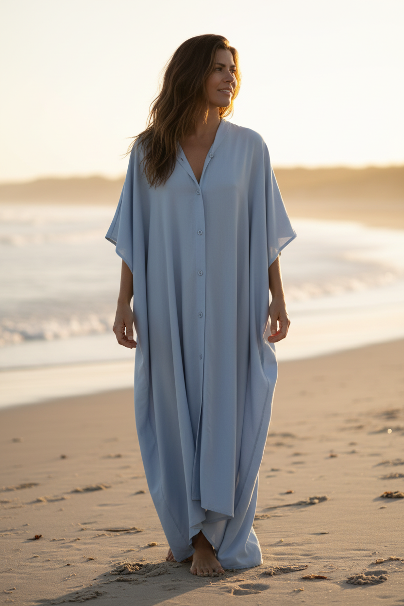 Mjuk på stranden i eftermiddagssol