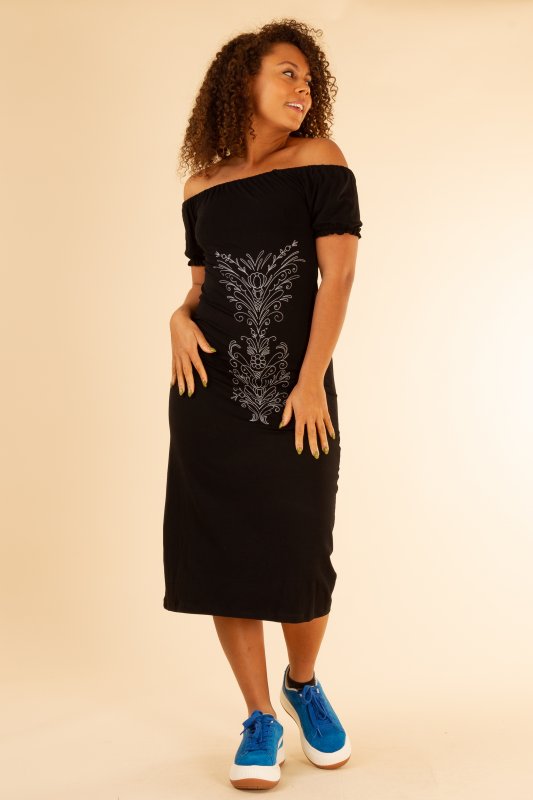 Svart Klänning Ofelia Off Shoulder  Black