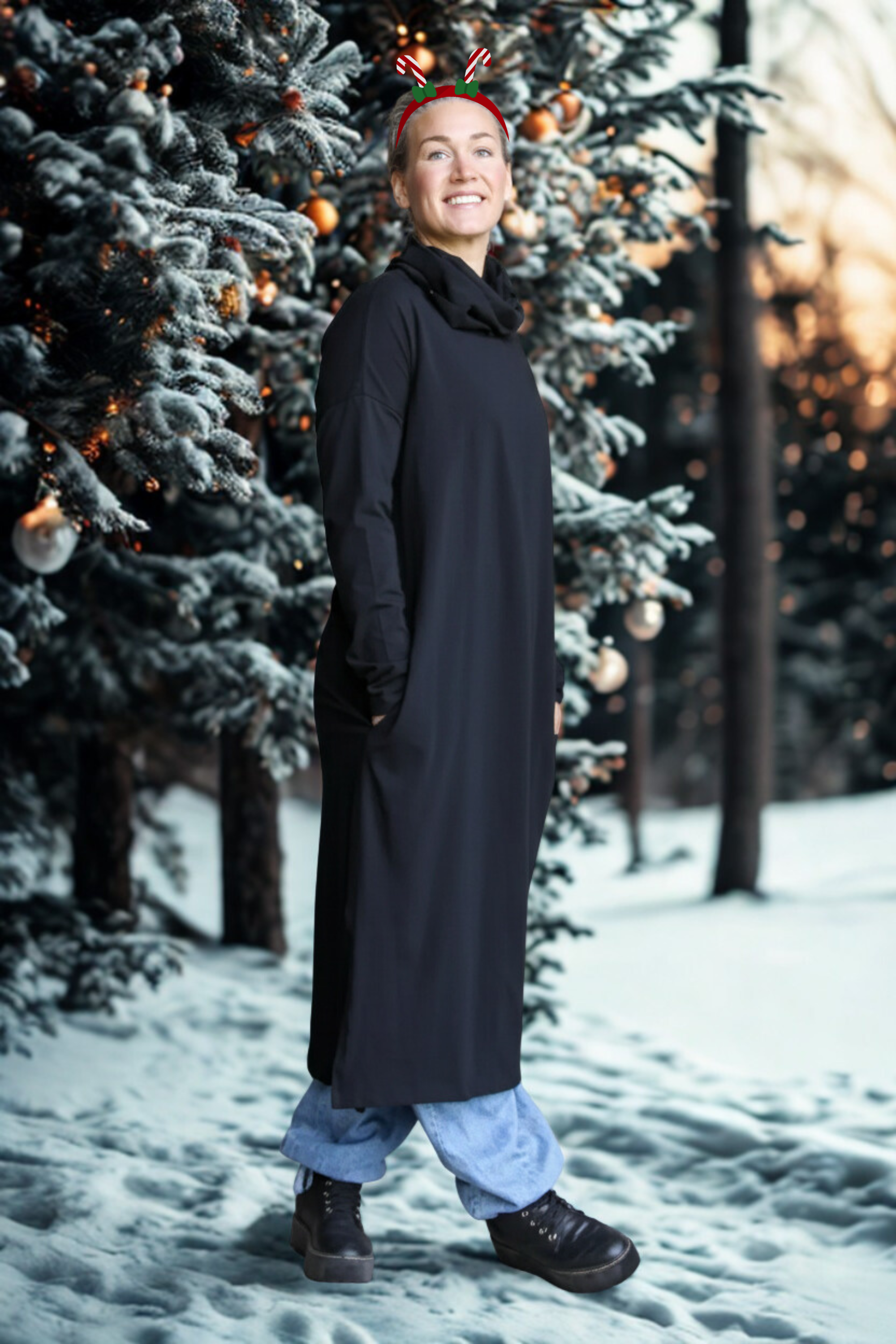 Svart Klänning Polo Kaftan Black