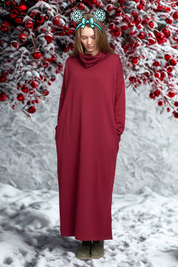 Vinröd Klänning Polo Kaftan Maroon