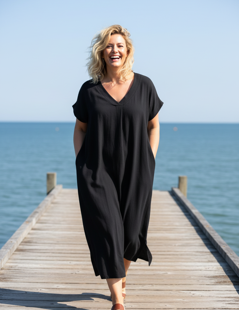 Roxy blond brygga gående