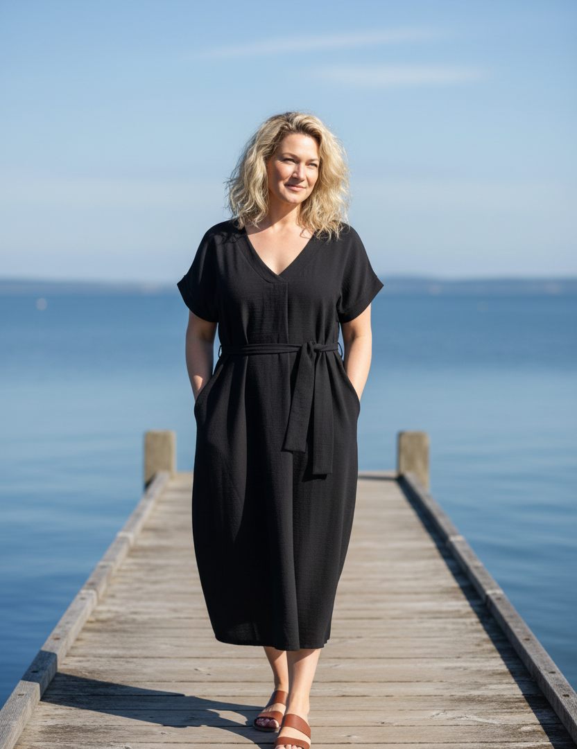 Roxy blond brygga stående