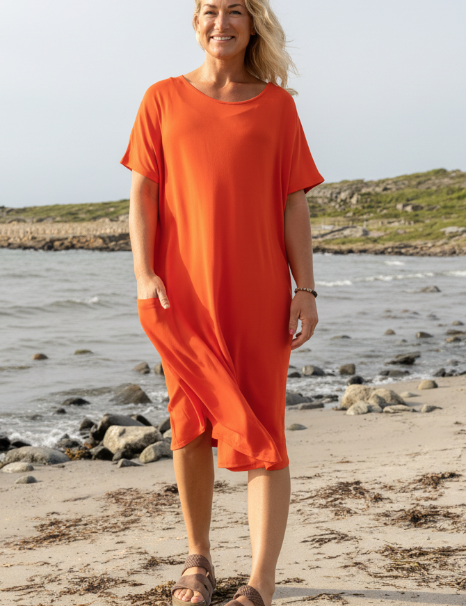 Sarah Dress Beach Three Quarter
