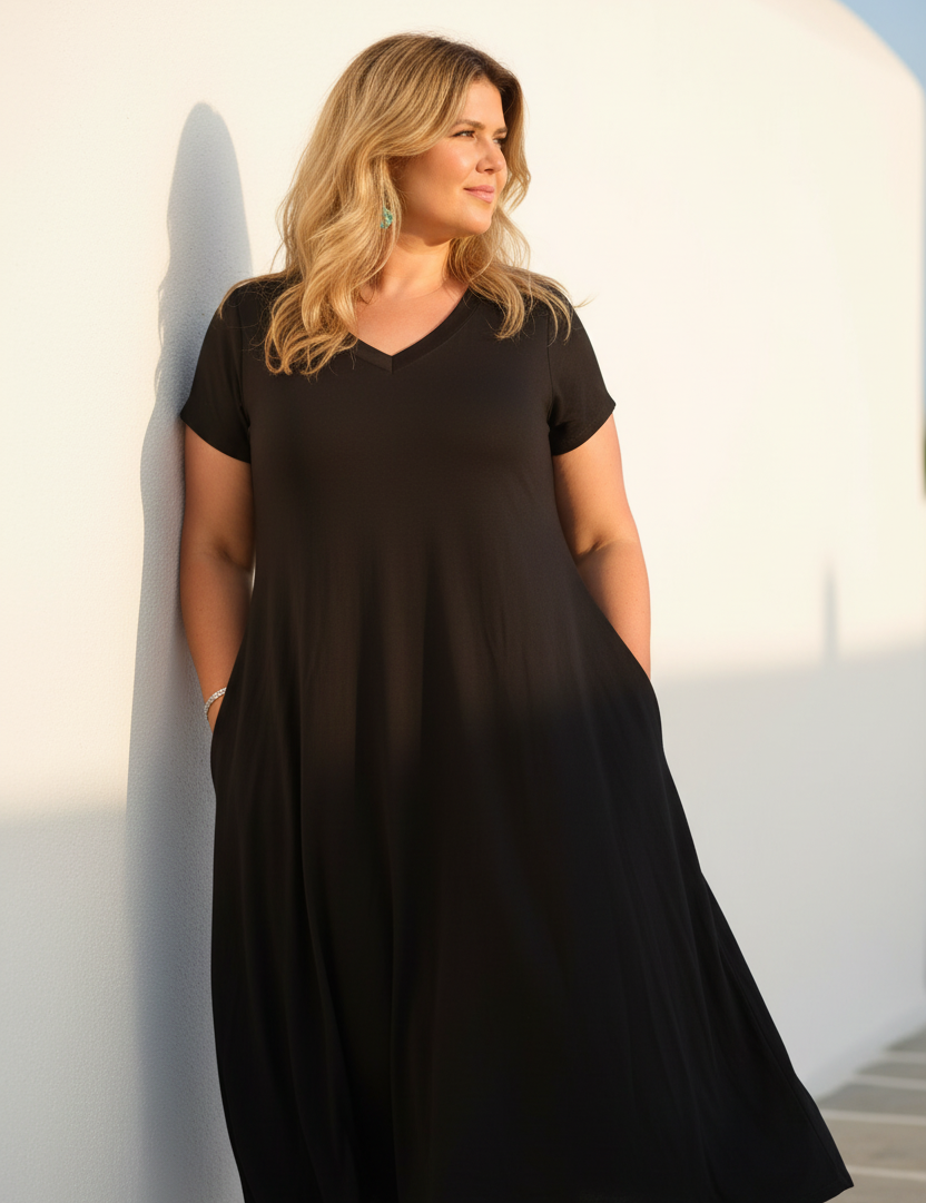 Svart V-neck – Lutar