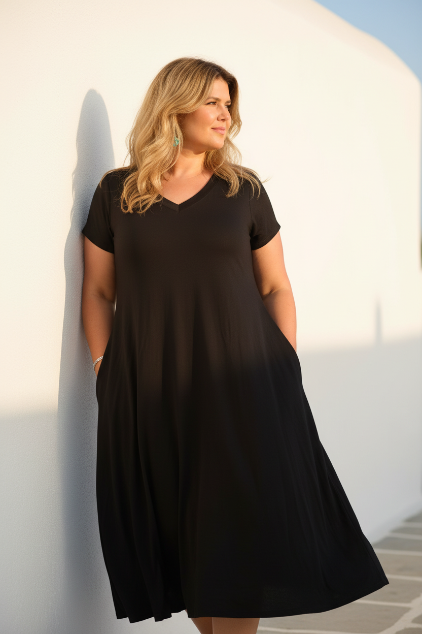 Svart V-neck – Lutar