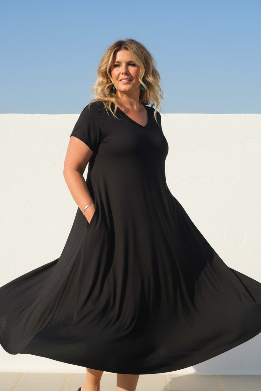 Svart V-neck – Twirl