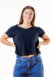 Svart T-Shirt Tove Linen Black