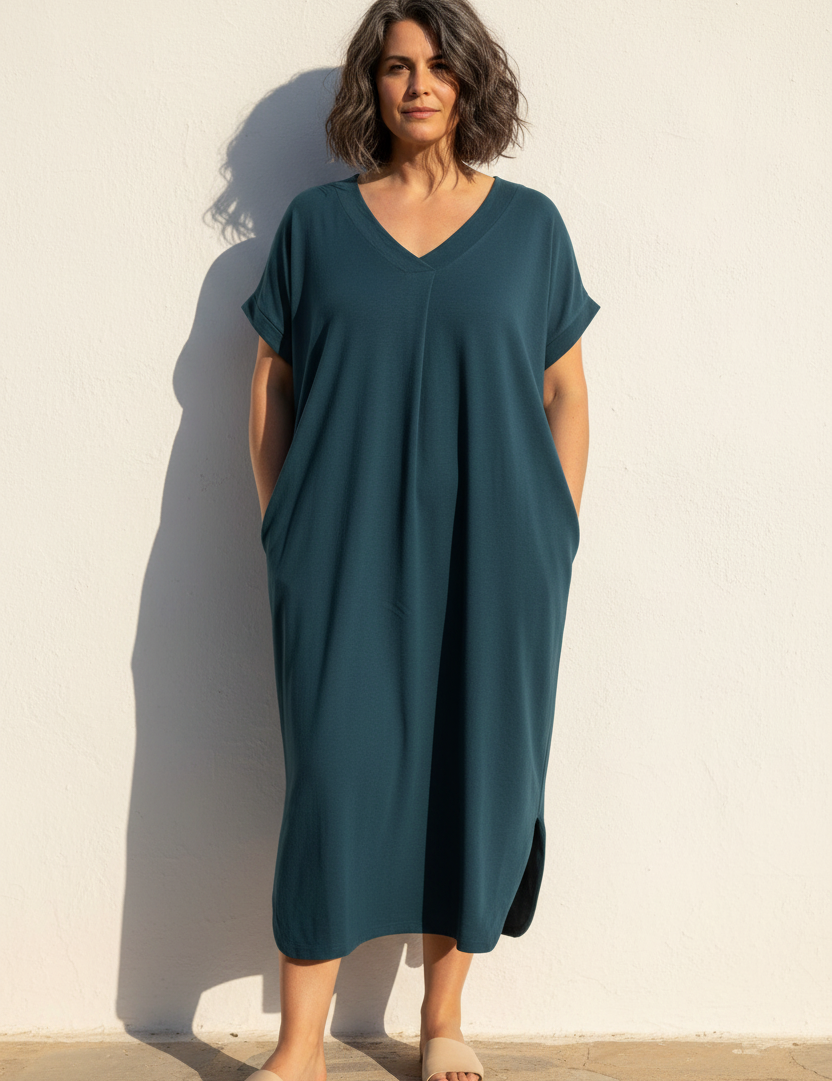 Teal klänning front