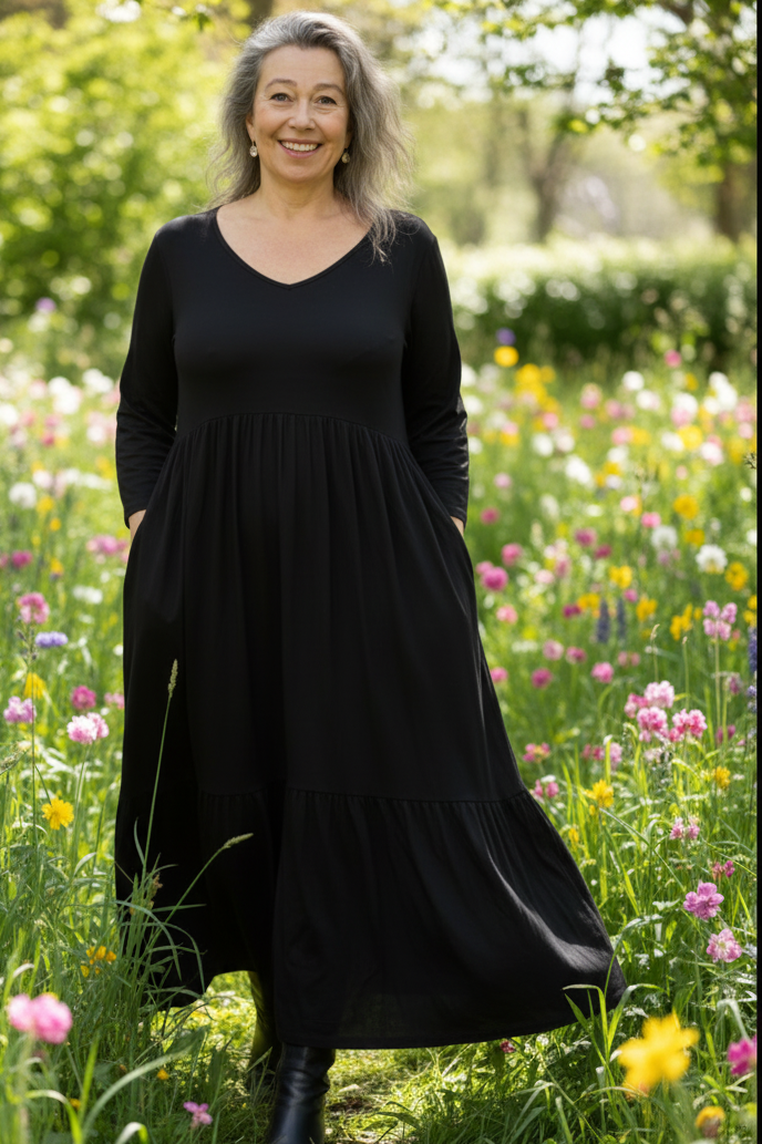 Trädgård med blommor